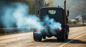 fumaça azul no escapamento